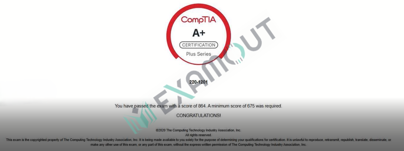 A+ 220-1201 passing exam report 1
