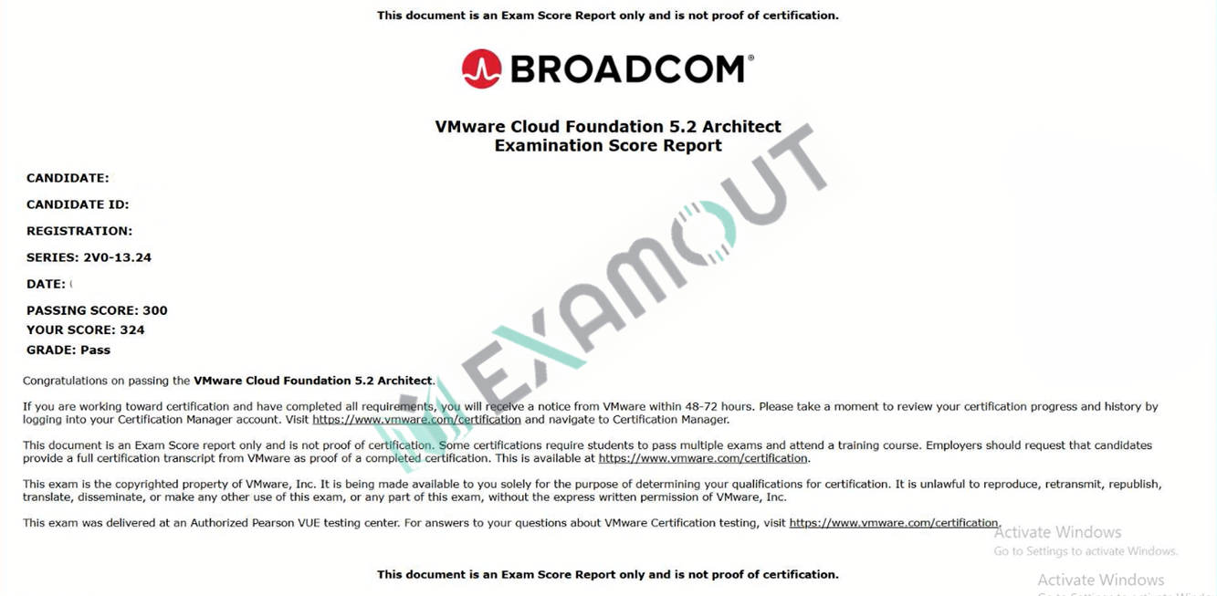VCP-VCF Architect 2V0-13.24 passing exam report 1