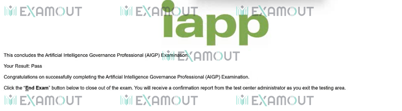 Artificial Intelligence Governance AIGP passing exam report 1