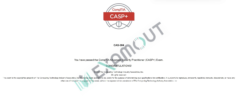 CompTIA CASP CAS-004 passing exam report 1