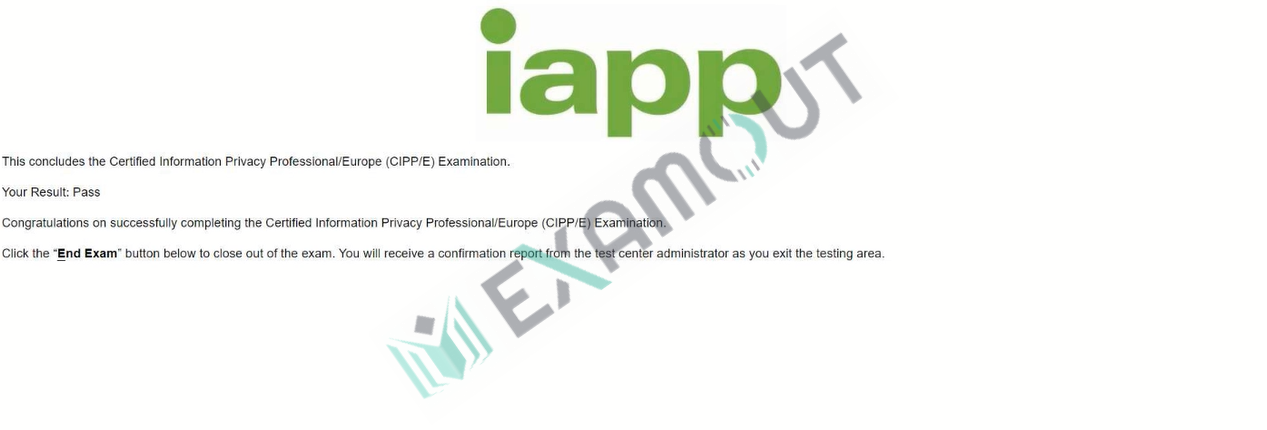 Certified Information Privacy Professional CIPP-E passing exam report 1