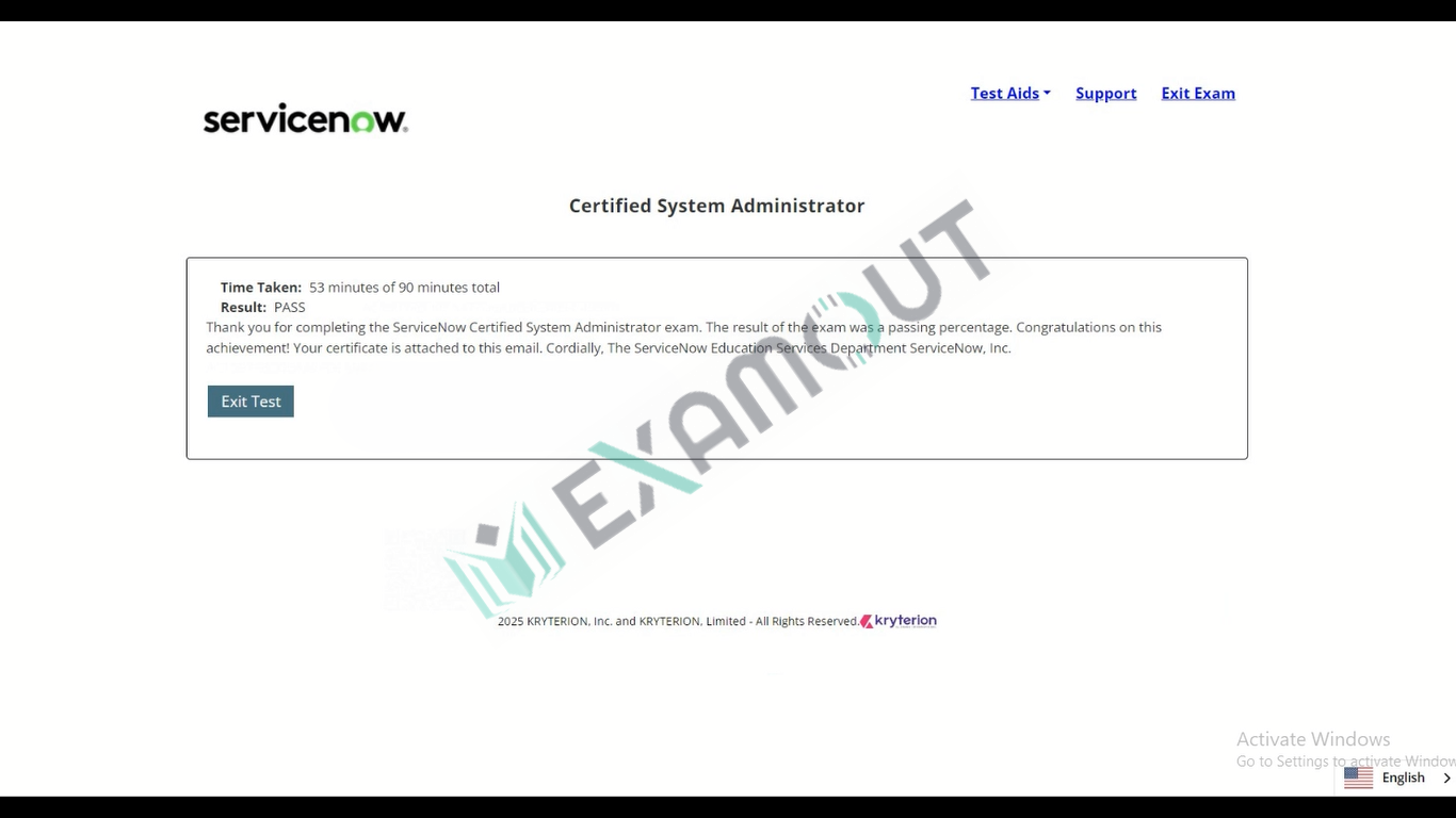 Certified System Administrator CSA passing exam report 2