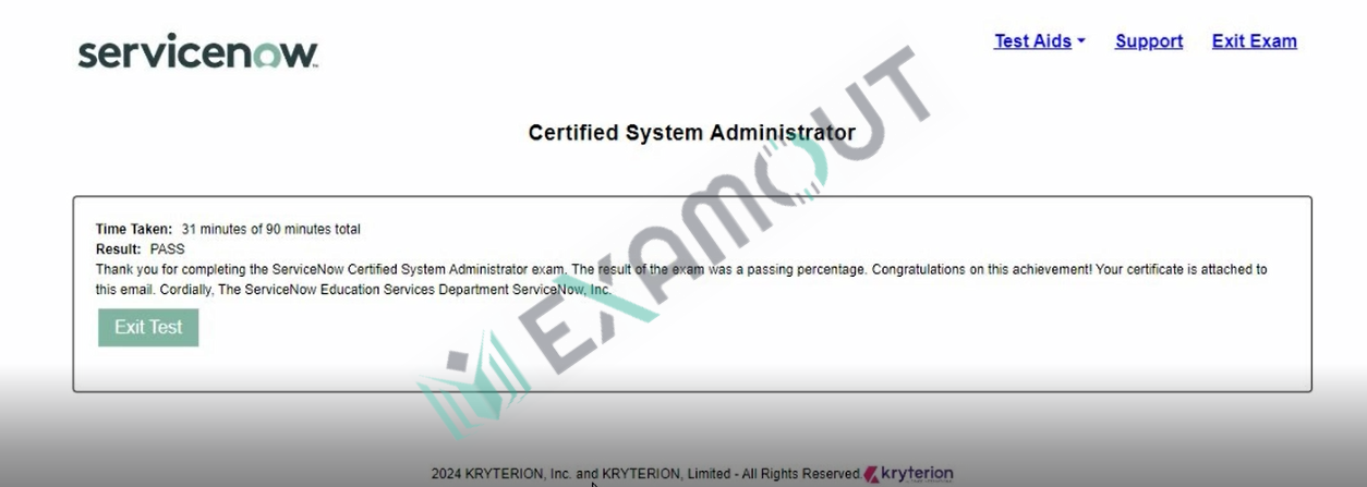 Certified System Administrator CSA passing exam report 1