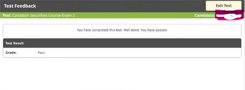 Canadian Securities Course CSC2 passing exam report 1