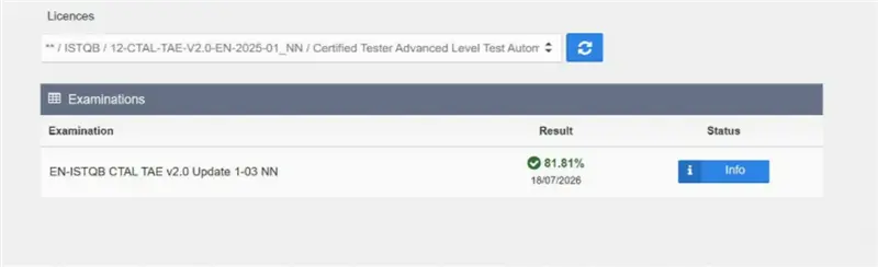 ISQI certification CTAL-TAE_V2 passing exam report 1