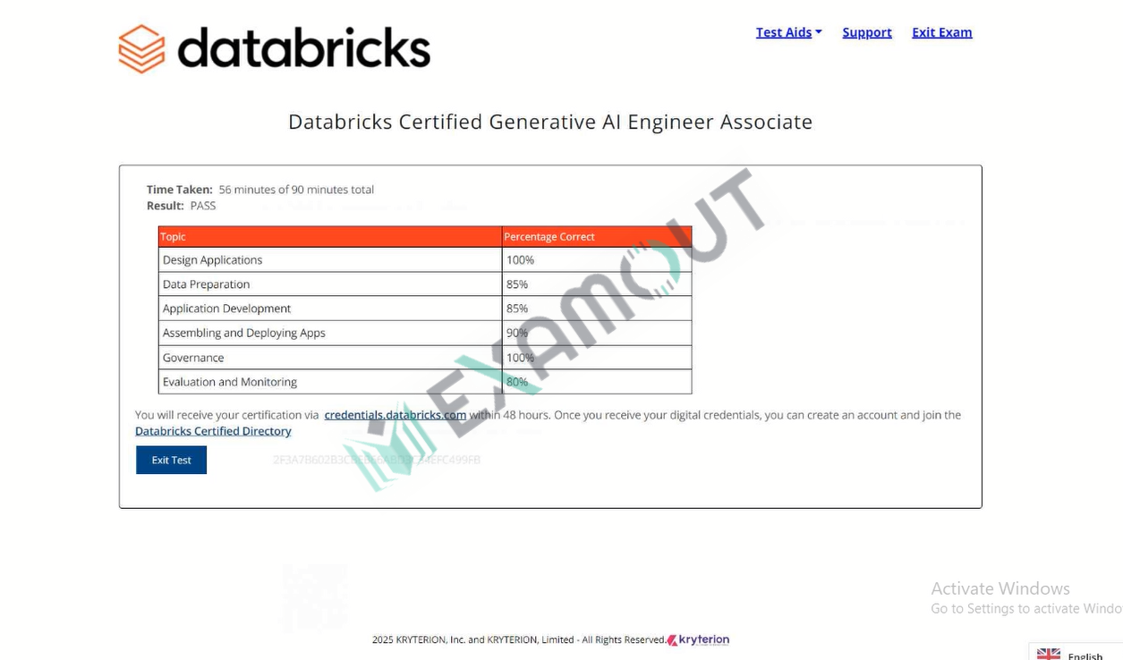 Generative AI Engineer Databricks-Generative-AI-Engineer-Associate passing exam report 1