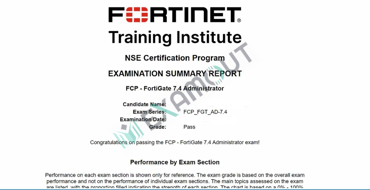 Fortinet Network Security Expert FCP_FGT_AD-7.4 passing exam report 1