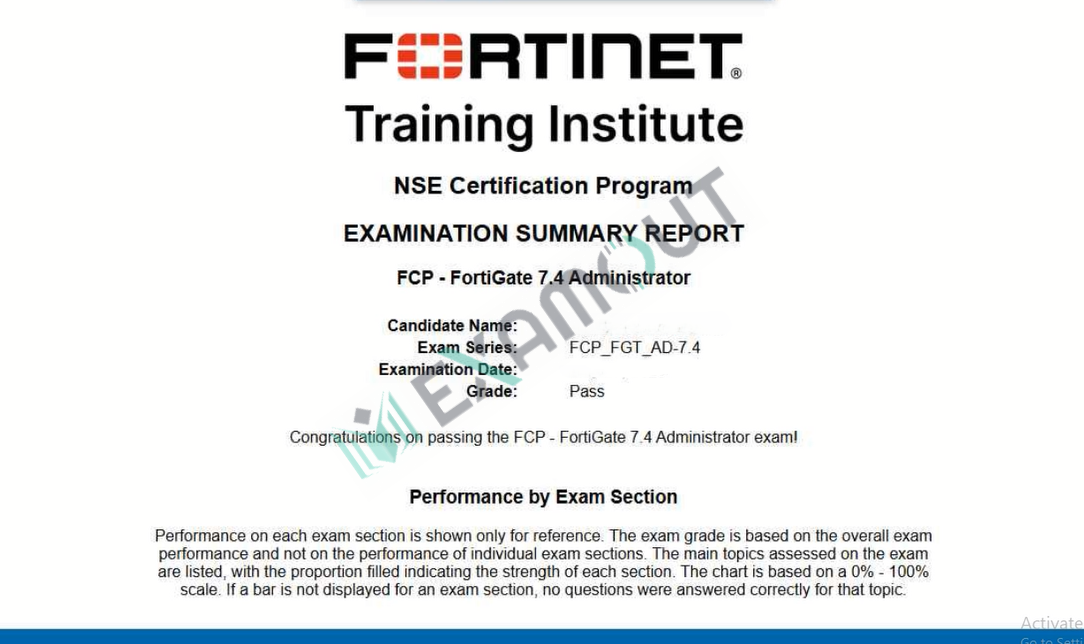 Fortinet Network Security Expert FCP_FGT_AD-7.4 passing exam report 5
