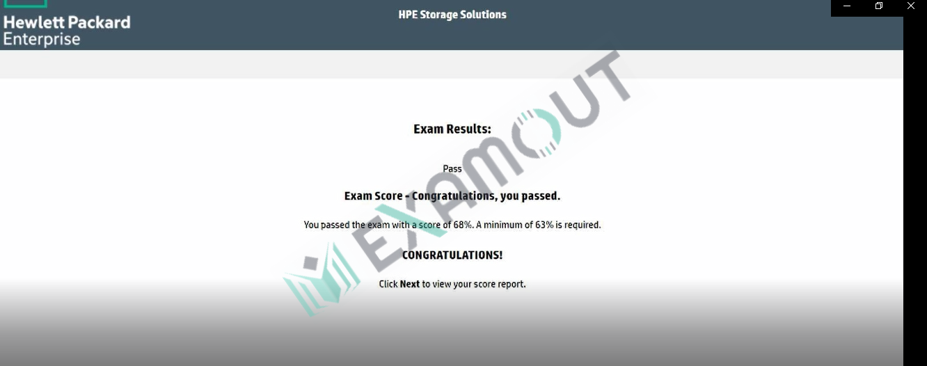 HPE ASE HPE0-J68 passing exam report 1