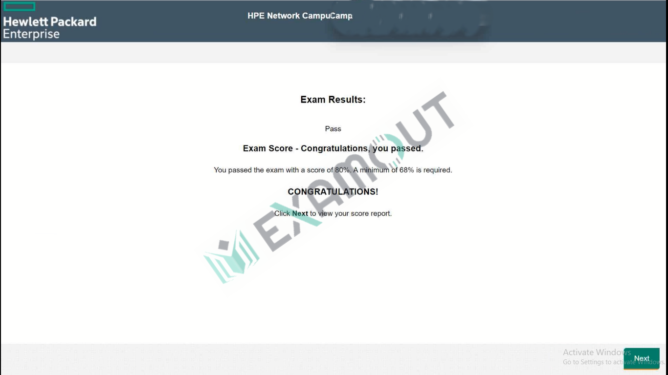 Aruba Certified Professional - Campus Access HPE7-A01 passing exam report 1