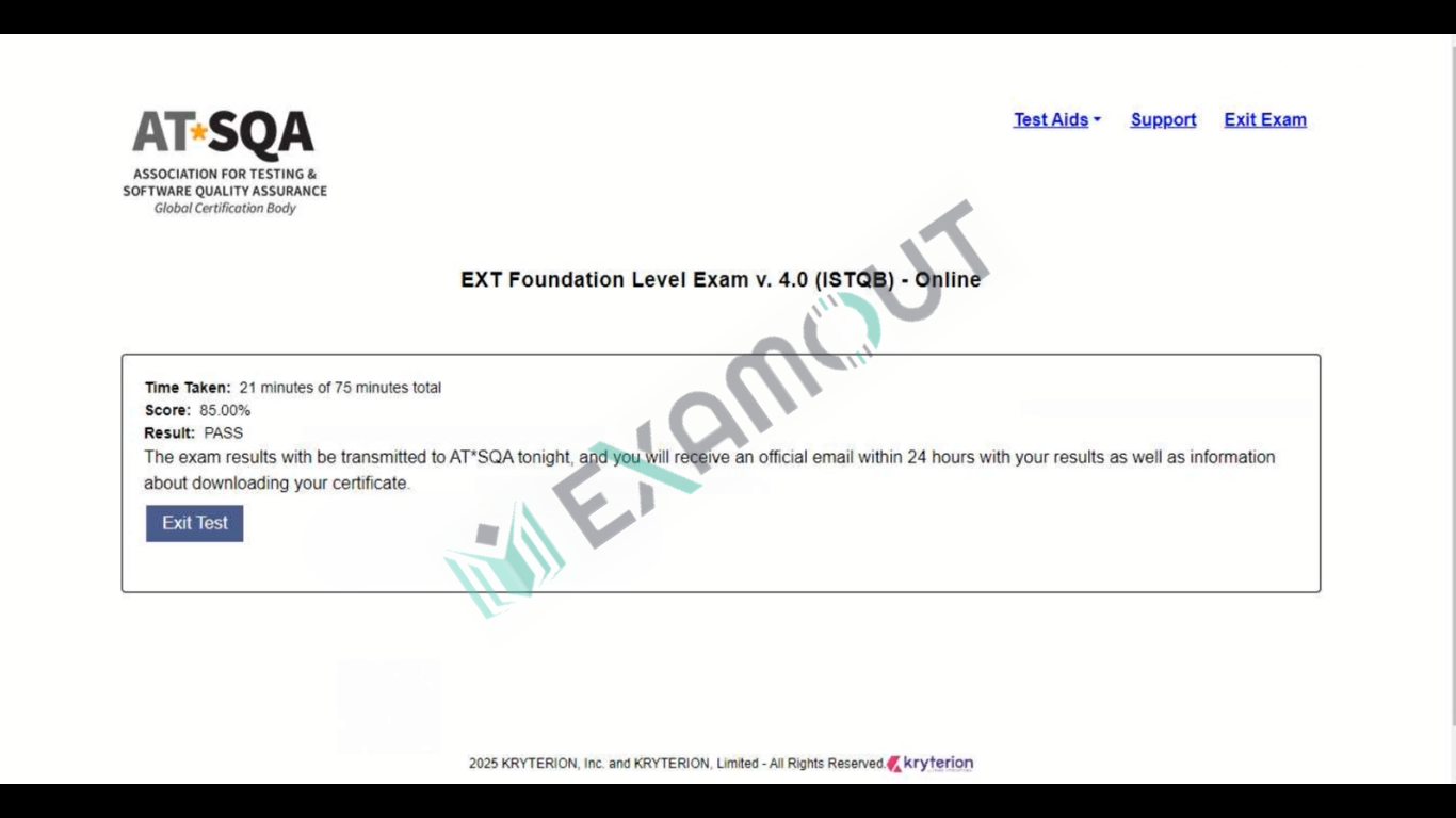 Foundation Level ISTQB-CTFL passing exam report 3