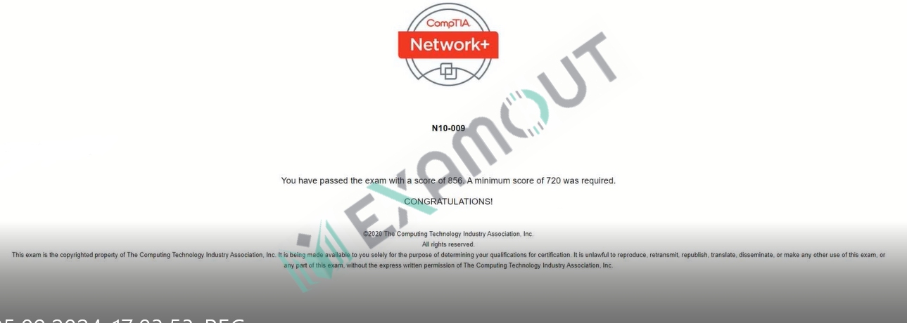 CompTIA Network+ N10-009 passing exam report 1