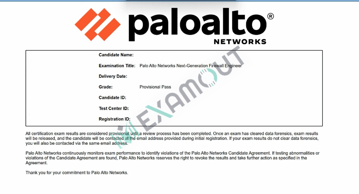 Network Security Administrator NGFW-Engineer passing exam report 1