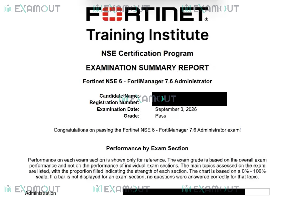 NSE 6 Network Security Specialist NSE6_FMG_AD-7.6 passing exam report 1