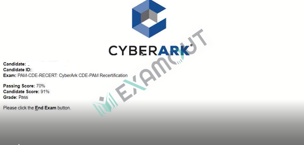 CyberArk CDE PAM-CDE-RECERT passing exam report 1