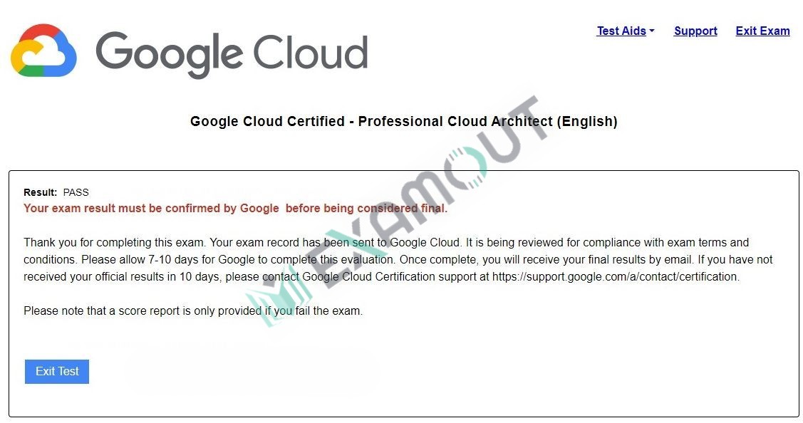Google Cloud Certified Professional-Cloud-Architect passing exam report 1