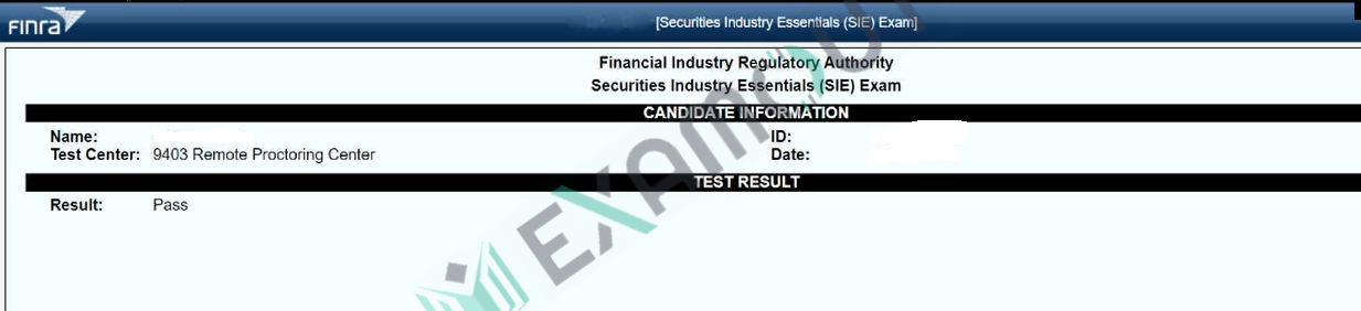 General Securities Representative SIE passing exam report 1