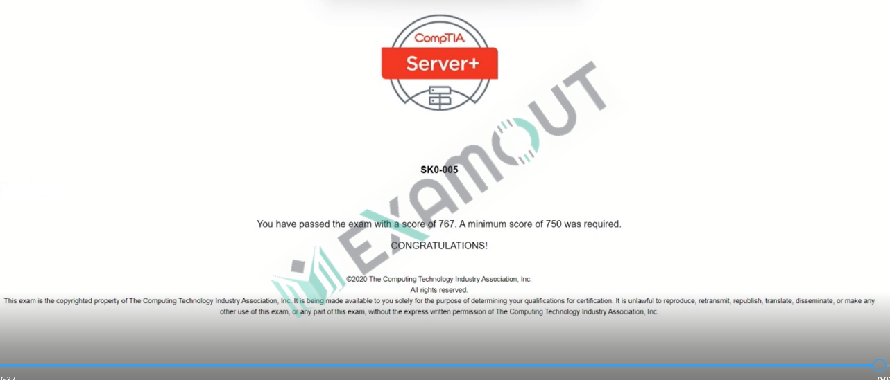 CompTIA Server+ SK0-005 passing exam report 1