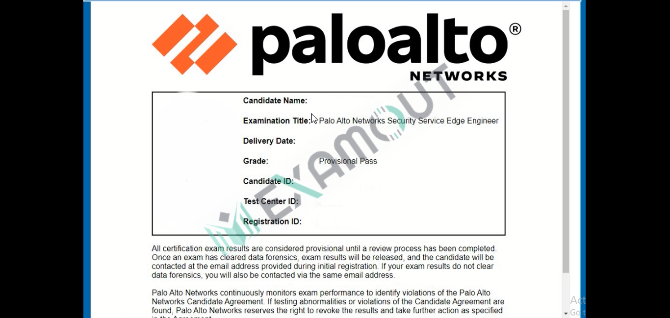 Network Security Administrator SSE-Engineer passing exam report 1