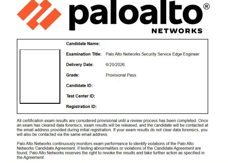 Network Security Administrator SSE-Engineer passing exam report 3