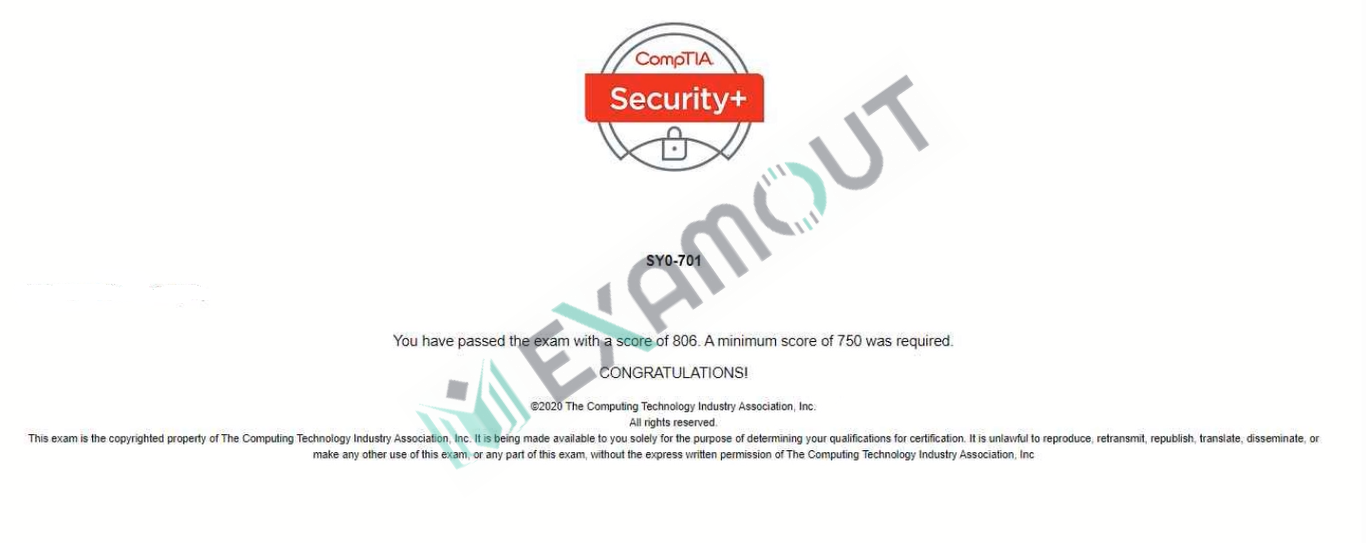 CompTIA Security+ SY0-701 passing exam report 1