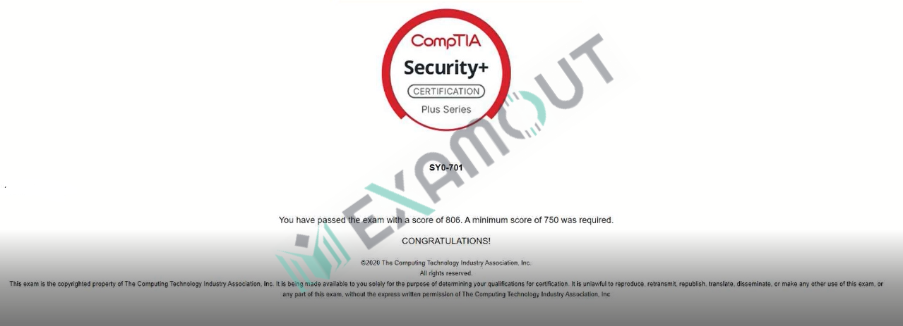CompTIA Security+ SY0-701 passing exam report 2