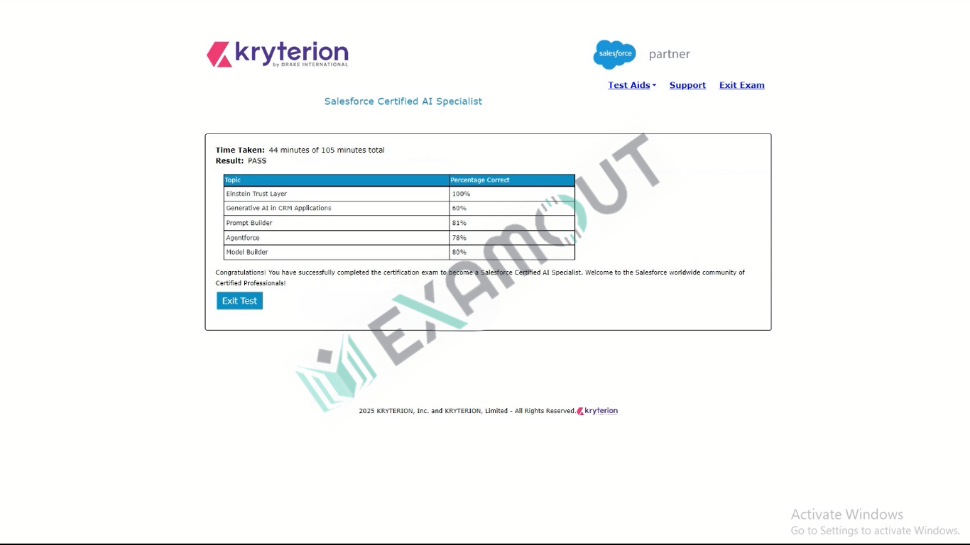 AI Associate Salesforce-AI-Specialist passing exam report 2