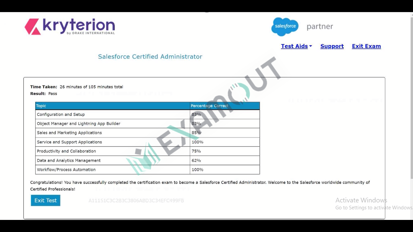 Salesforce Administrator Salesforce-Certified-Administrator passing exam report 1