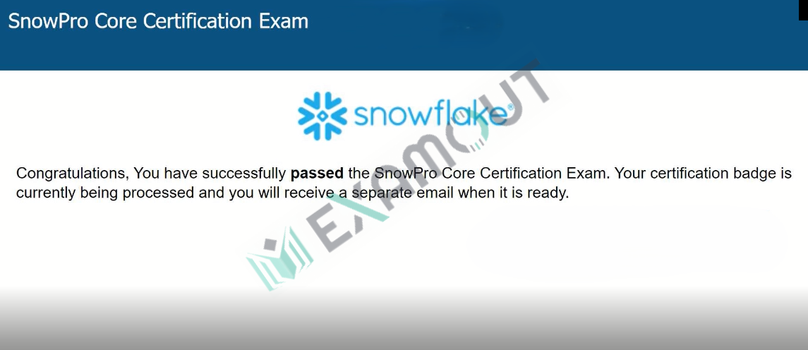 SnowPro Core Certification SnowPro-Core passing exam report 2